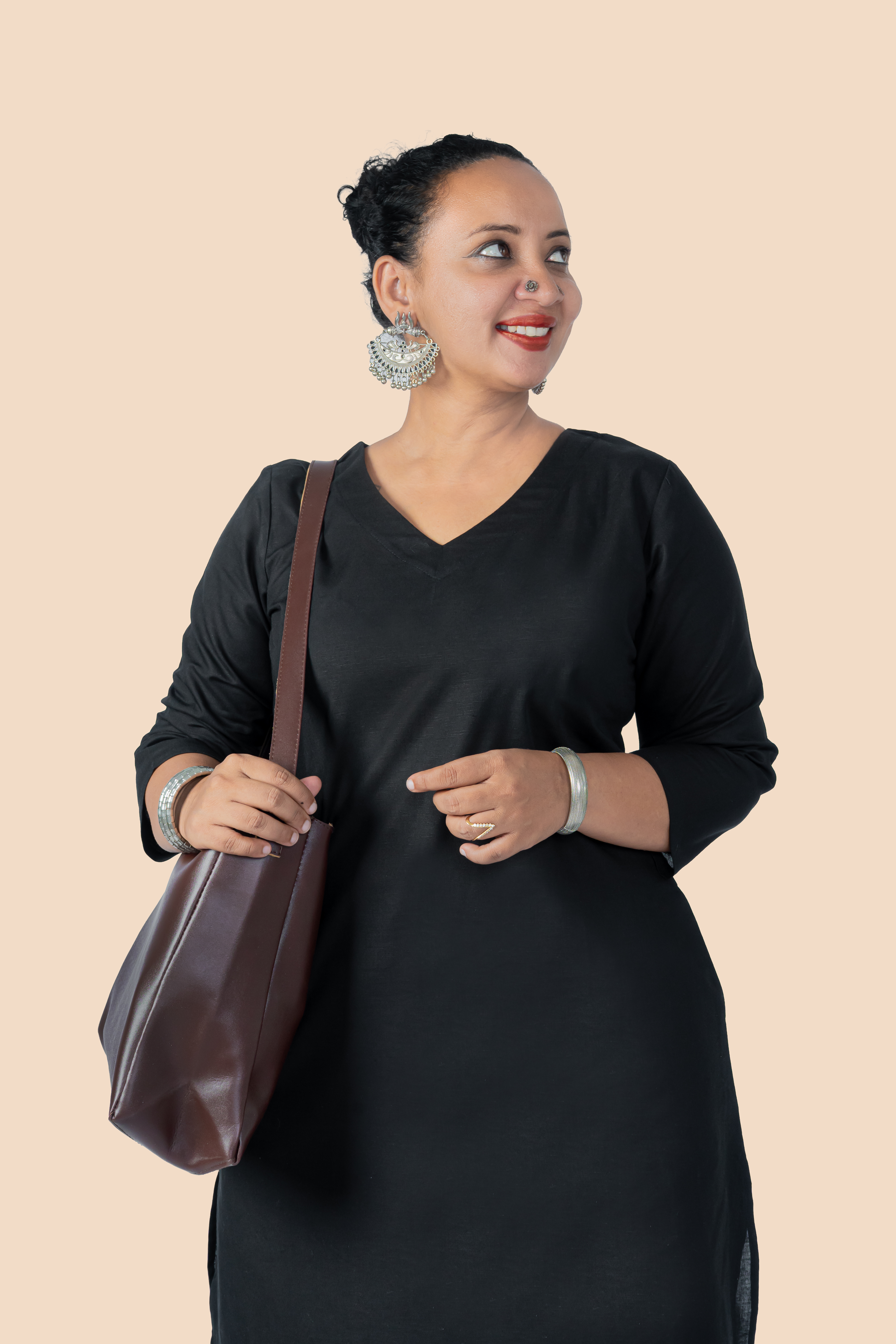 Linen Co-ord Set – Black, styled view